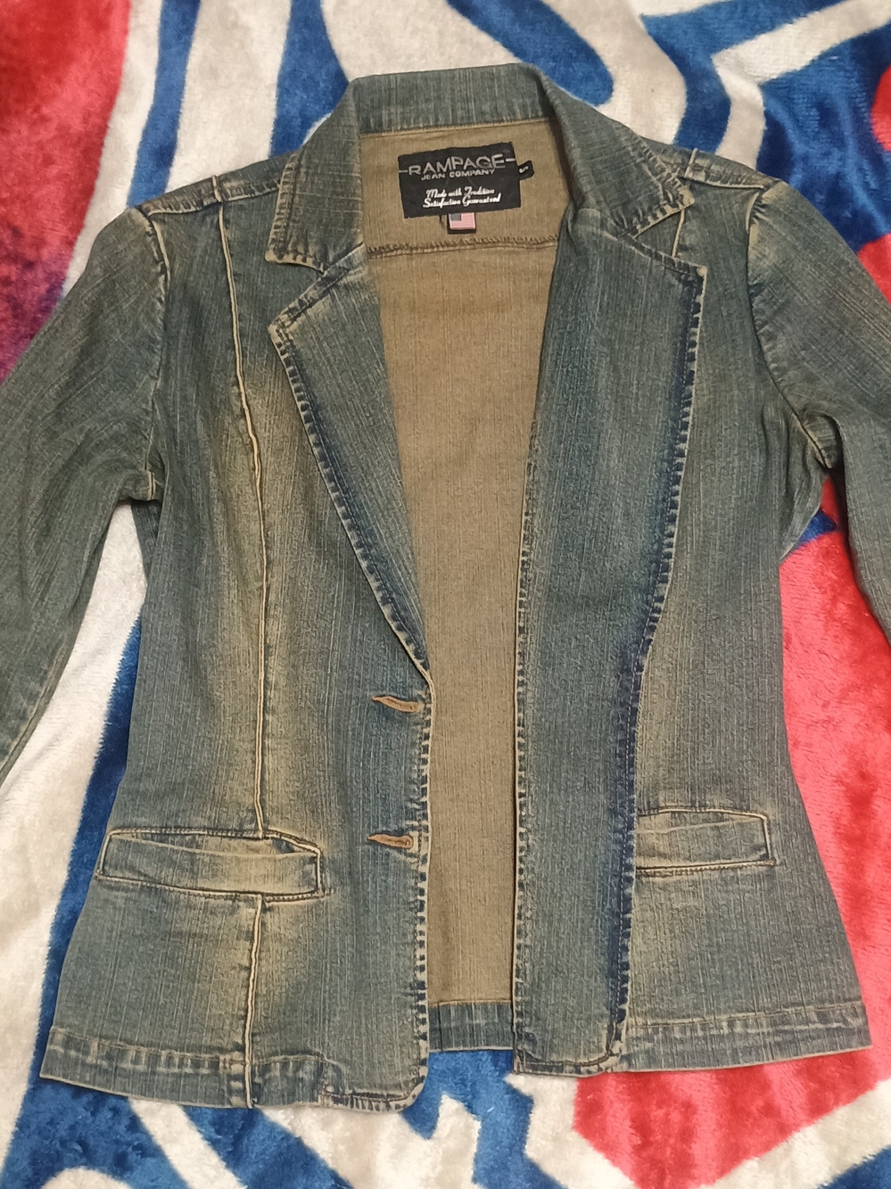 Rampage Olive-Green Denim Blazer Jacket